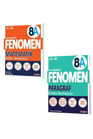 Fenomen 8.Sınıf Matematik A ve Paragraf A Soru Bankası 2 Kitap