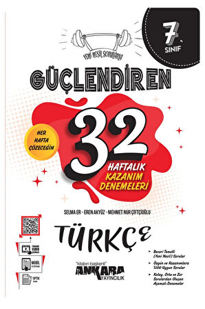 7.Sınıf Yeni Nesil Sorularla Güçlendiren 32 Haftalık Türkçe Kazanım Denemeleri