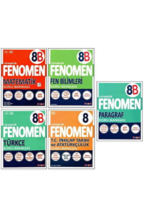 Fenomen 8. Sınıf Lgs Matematik Fen Türkçe Paragraf B Inkılap Soru Bankası Güncel Baskı 2025