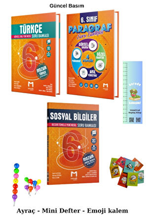 Mozaik 6. Sınıf Türkçe - Paragraf-Sosyal Bilgiler Soru Bankası 2025 ( EMOJİ - MİNİ DEFTER-TIRTIL A.)