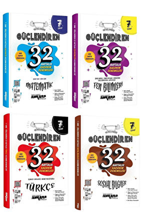 Ankara 7. Sınıf Matematik + Türkçe + Fen + Sosyal Güçlendiren 32 Haftalık Deneme Seti 2023