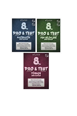 Bilfen Protest 8. Sınıf Matematik-türkçe-fen Bilimleri Soru Bankası Seti 3 Kitap 2024