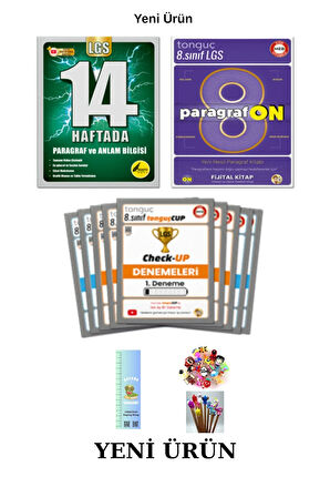 Tonguç 8. Sınıf ParagrafON+Rüştü Hoca 14 Haftada Prgrf ve Anlam Bil.+CHECKUP Denemeler 3 TAKIM SET