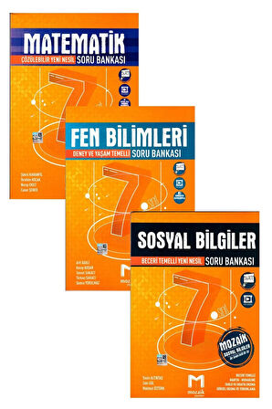 7. Sınıf Matematik + Fen Bilimleri + Sosyal Bilgiler Soru Bankası Seti 2021