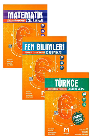 6. Sınıf Matematik + Fen Bilimleri + Türkçe Soru Bankası Seti 2021