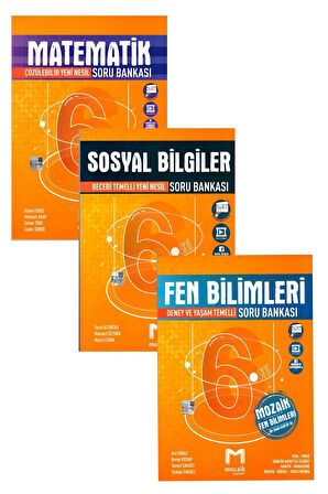 6. Sınıf Matematik + Sosyal Bilgiler+ Fen Bilimler Soru Bankası Seti 2021