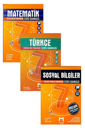 7. Sınıf Matematik + Türkçe + Sosyal Bilgiler Soru Bankası Seti 2021