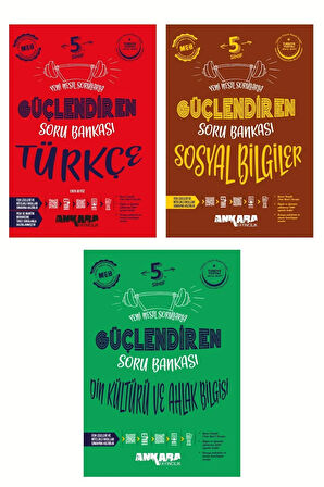 2025 Yeni Baskı 5.sınıf Türkçe-sosyal-din 3 Kitap Güçlendiren Soru Bankası