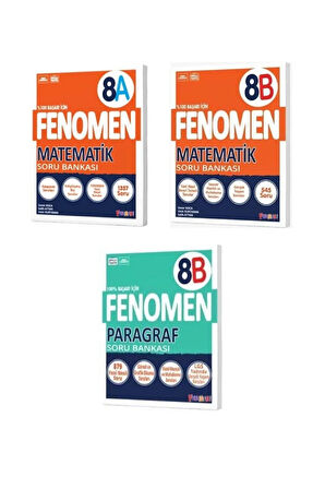 8.Sınıf Fenomen A Matematik + B Matematik + B Paragraf Soru Bankası Seti