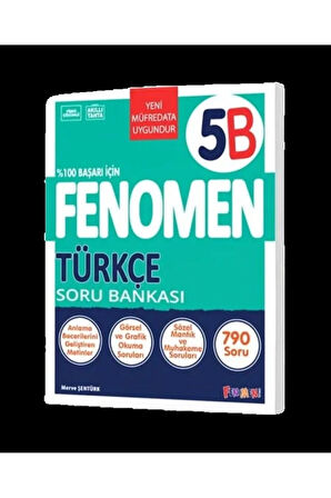 FENOMEN YAYINCILIK 5 Türkçe B Soru Bankası Bankası Yeni Müfredat