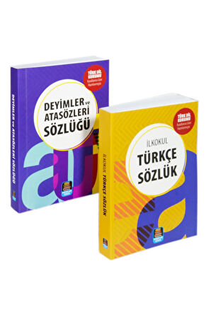 Türkçe Sözlük ve Atasözleri Deyimler Sözlüğü Tdk Onaylı 1.Hamur Karton Kapak 2'Li Set