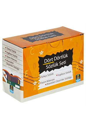Dört Dörtlük Sözlük Seti ABC İlk ve Orta Öğretim Tdk Uyumlu (4 Kitap Kutulu)