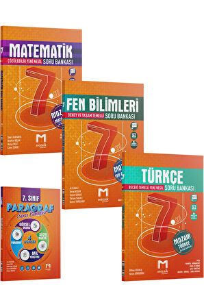Mozaik 7. Sınıf Matematik Fen Türkçe Soru Bankası Seti 2024 (Paragraf Soru Bankası Hediye)