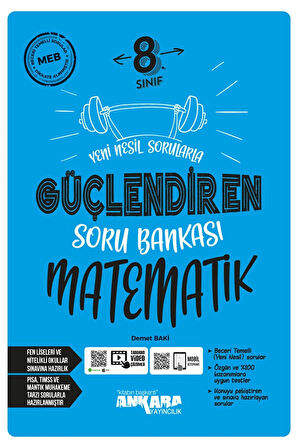 2024 Müf. Ankara Yayıncılık 8.Sınıf Matematik Yeni Nesil Sorularla Güçlendiren Soru Bankası