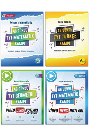 49 Günde TYT Matematik - Geometri - Türkçe Video Ders Notları Kampı 4'lü Set