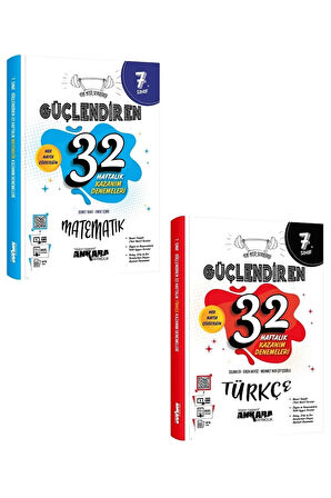 Ankara 7. Sınıf Matematik + Türkçe Güçlendiren 32 Haftalık Deneme Seti 2023