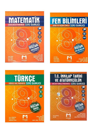 Mozaik 8. Sınıf Soru Bankası Seti (4 Kitap ) - ( Matematik -fen -türkçe -inkilap)