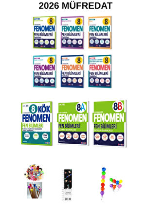 Fenomen 8. Sınıf FEN BİLİMLERİ FASİKÜL +(KÖK+A +B) SB. SETİ 9 KİTAP (UZAY A+EMOJİ K+KALEM B)2026