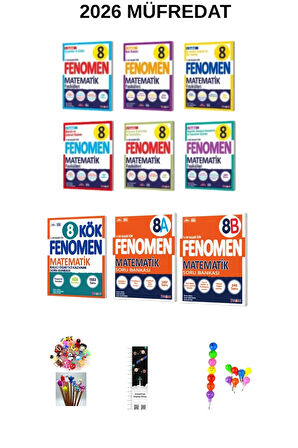 Fenomen 8. Sınıf Matematik FASİKÜL +(A +B) +KÖK SB. SETİ 9 KİTAP (UZAY A+EMOJİ K+KALEM B)2026