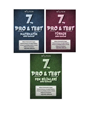 Bilfen 7. Sınıf Matematik-fen Bilimleri -türkçe Pro&test Soru Bankası Seti 2022-2023