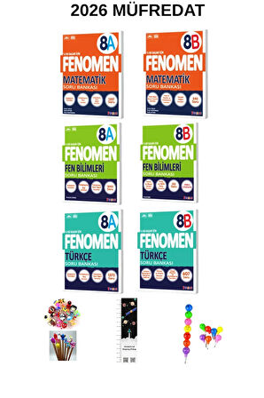 Fenomen 8. Sınıf Matematik -Fen-Türkçe (A +B) SB. SETİ 6 KİTAP (UZAY A+EMOJİ K+KALEM B)2026