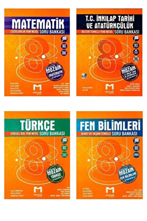 Mozaik 8. Sınıf Matematik Türkçe Fen Inkilap Soru Bankası Seti