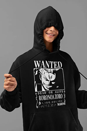 Dead Or Alive Roronoa Zoro Anime Karakter Yazılı Unisex Oversize Hoodie