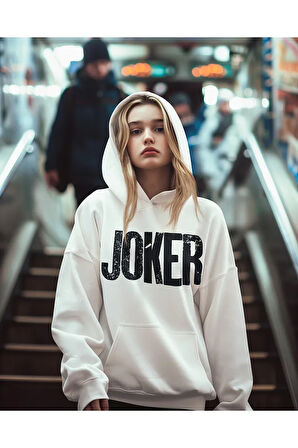 Joker Tasarım Yazılı Unisex Oversize Dc Karakter Hoodie