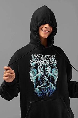 Avenged Sevenfold Müzik Grubu Baskılı Unisex Oversize Hoodie