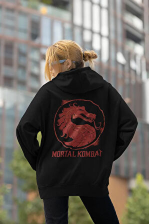 Mortal Kombat Yazılı Unisex Oversize Anime Karakter Hoodie