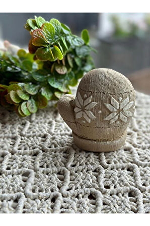 3'lü Set Yeni Yıl Dekoratif Biblo, Noel Baba, St. Claus, Çam Ağacı, Eldiven, Hediye Alternatifleri