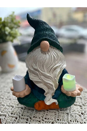 Meditasyon, Yoga Yapan Cüce, Gnome, Sakallı Cüce, Hediyelik, Heykel, Biblo