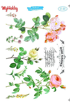 ST 301 Çiçek Desenli Sulu Transfer 25*35 cm