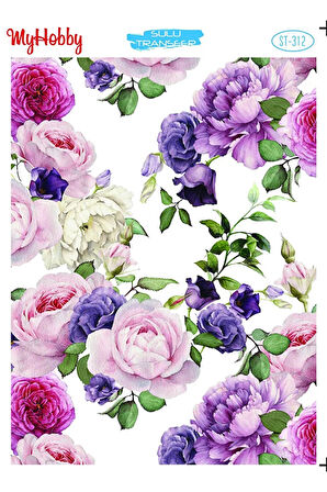 ST 312 Çiçek Desenli Sulu Transfer 25*35 cm