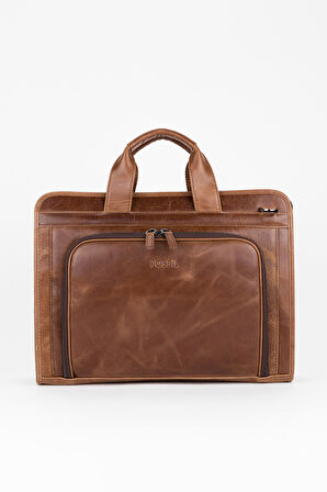 %100 Hakiki Deri Business Laptop & Evrak Çantası 14 inç