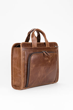 %100 Hakiki Deri Business Laptop & Evrak Çantası 14 inç