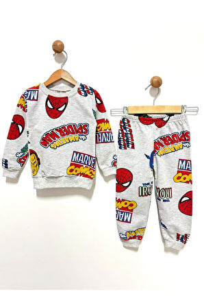 7-10 Yaş İki İp Süper Kahramanlar Pijama Takımı