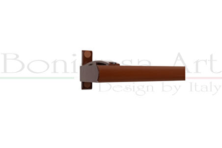Napoli Metal Başlıklı Üçlü Dekoratif Ray Korniş Modern Rustik Ceviz 100 cm