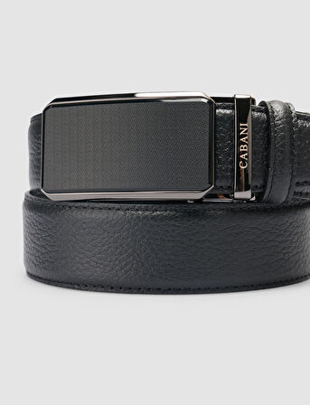 Cabani %100 Hakiki Deri Siyah 3,5 cm Erkek Kemer