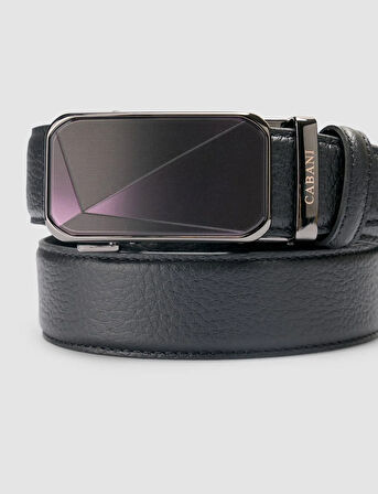 Cabani %100 Hakiki Deri Siyah 3,5 cm Erkek Kemer