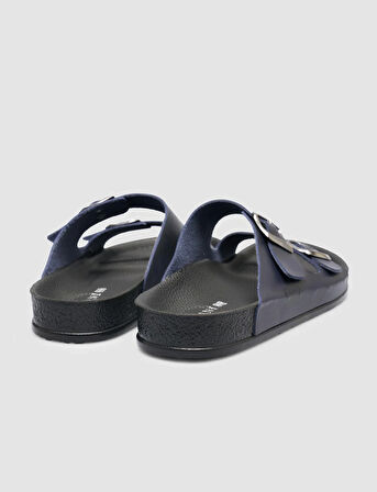 Toka Detaylı Lacivert Erkek Terlik