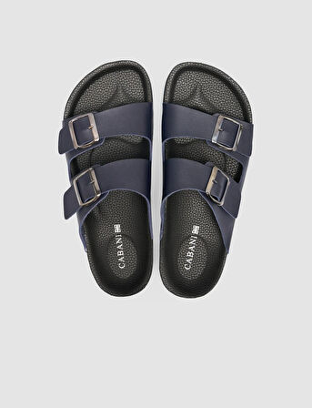 Toka Detaylı Lacivert Erkek Terlik