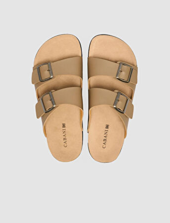 Toka Detaylı Vizon Erkek Terlik