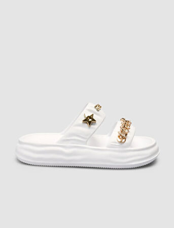 Snx Beyaz Charm Detaylı Kadın Eva Terlik