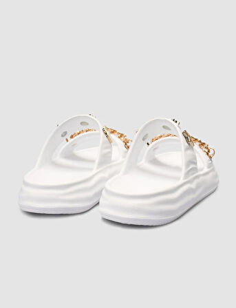 Snx Beyaz Charm Detaylı Kadın Eva Terlik