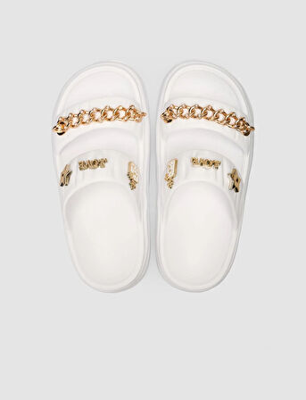 Snx Beyaz Charm Detaylı Kadın Eva Terlik