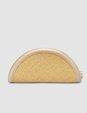 Cabani Hasır Vizon Deri Astarlı Kadın Çanta