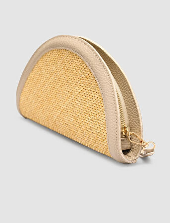 Cabani Hasır Vizon Deri Astarlı Kadın Çanta