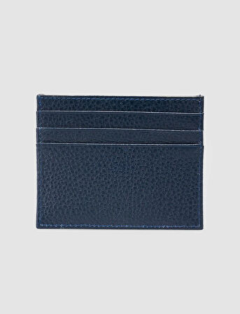 %100 Hakiki Deri Lacivert Unisex Kartlık