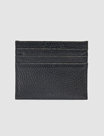 %100 Hakiki Deri Siyah Unisex Kartlık